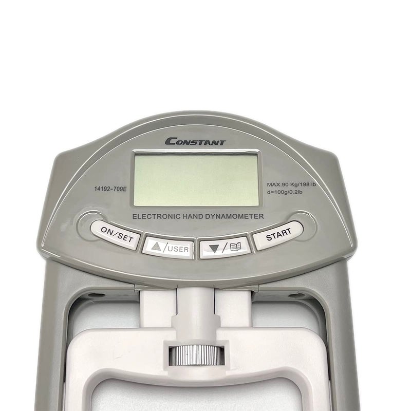 Constant 200 Lbs 90 Kgs Digital Hand Dynamometer Grip Strength Measurement Meter Auto Capturing Hand Grip Power (Grey) - Image 3